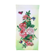 Load image into Gallery viewer, DIY Diamond Painting Glasses Storage Bags Waterproof (YD011) (Flower Butterfly)
