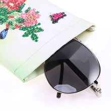 Load image into Gallery viewer, DIY Diamond Painting Glasses Storage Bags Waterproof (YD011) (Flower Butterfly)