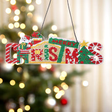 Load image into Gallery viewer, DIY Diamond Painting Merry Christmas Board Pendant Rhinestone Charm (DP005)