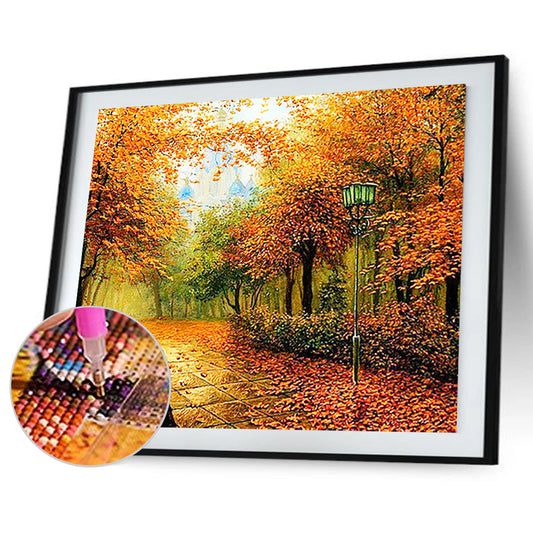 Diamond Painting - Full Square - autumn forest scenery (40*30CM)