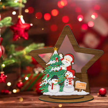 Load image into Gallery viewer, Wooden Christmas Ornament Single-Sided Special Shaped Crystal Bright Diamond