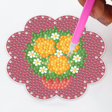 Load image into Gallery viewer, DIY Acrylic Diamond Coaster Set Flowers Style 6 Piece Set + 1 Rack) (BD207)