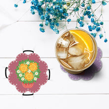 Load image into Gallery viewer, DIY Acrylic Diamond Coaster Set Flowers Style 6 Piece Set + 1 Rack) (BD207)