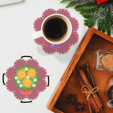 Load image into Gallery viewer, DIY Acrylic Diamond Coaster Set Flowers Style 6 Piece Set + 1 Rack) (BD207)
