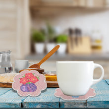 Load image into Gallery viewer, DIY Acrylic Diamond Coaster Set Flowers Style 6 Piece Set + 1 Rack) (BD207)