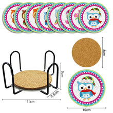 Load image into Gallery viewer, DIY Acrylic Diamond Coaster Set Owl Style (8 Piece Set + 1 Rack) (BD208)