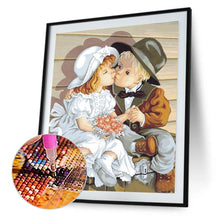 Load image into Gallery viewer, Diamond Painting - Full Round - boy kissing girl (40*50CM)