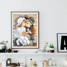 Load image into Gallery viewer, Diamond Painting - Full Round - boy kissing girl (40*50CM)
