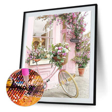 Load image into Gallery viewer, Diamond Painting - Full Round - pink bicycle by the window (40*50CM)