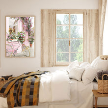 Load image into Gallery viewer, Diamond Painting - Full Round - pink bicycle by the window (40*50CM)