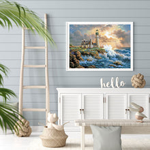 Load image into Gallery viewer, Diamond Painting - Full Round - seaside lighthouse (50*40CM)