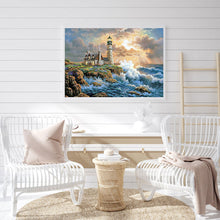 Load image into Gallery viewer, Diamond Painting - Full Round - seaside lighthouse (50*40CM)