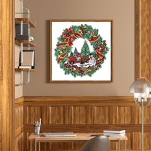 Load image into Gallery viewer, Diamond Painting - Partial Special Shaped - christmas wreath (30*30CM)