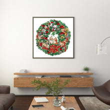 Load image into Gallery viewer, Diamond Painting - Partial Special Shaped - christmas wreath (30*30CM)