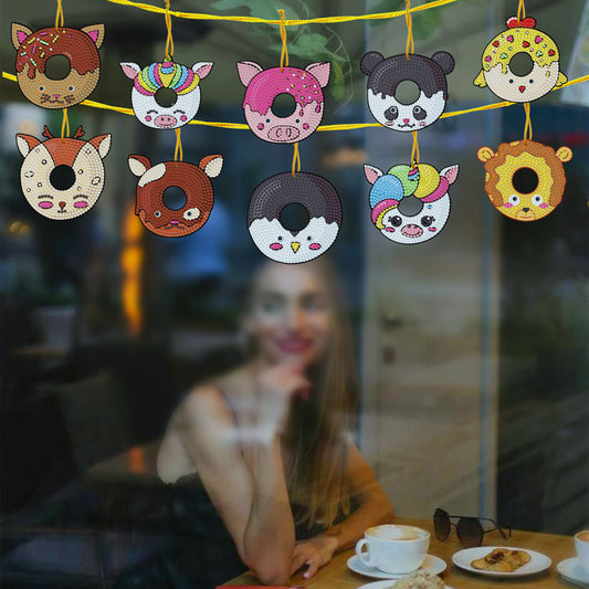 10pcs Hanging Ornament Art Crafts 5D DIY Spot Drill Cartoon Christmas Decoration