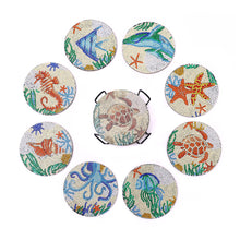 Load image into Gallery viewer, DIY Diamond Painting Coaster Non-slip 5/6/8pcs Cup Cushion Wooden Set Home Decor