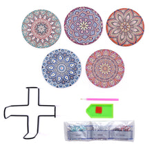 Load image into Gallery viewer, DIY Diamond Painting Coaster Non-slip 5/6/8pcs Cup Cushion Wooden Set Home Decor
