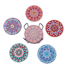 Load image into Gallery viewer, DIY Diamond Painting Coaster Non-slip 5/6/8pcs Cup Cushion Wooden Set Home Decor