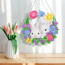 Load image into Gallery viewer, 5D Diamond Painting Pendant Art DIY Easter Bunny Acrylic Hanging Crafts (YH309)