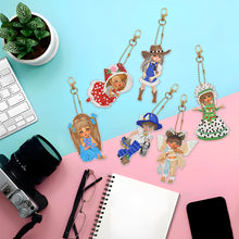 Load image into Gallery viewer, 6pcs/set Diamond Painting Keychains Acrylic DIY Key Chains Charm Crafts (YSK115)