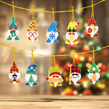 Load image into Gallery viewer, 10pcs Christmas Diamonds Key Chain Kit Special-shaped Drill PET Xmas Gnome Gifts