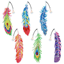 Load image into Gallery viewer, 6pcs Bookmark Student Gifts 5D DIY Feather Shape for Adults Kids (SQ201)