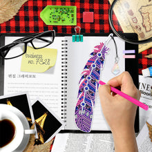 Load image into Gallery viewer, 6pcs Bookmark Student Gifts 5D DIY Feather Shape for Adults Kids (SQ201)