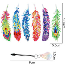 Load image into Gallery viewer, 6pcs Bookmark Student Gifts 5D DIY Feather Shape for Adults Kids (SQ201)