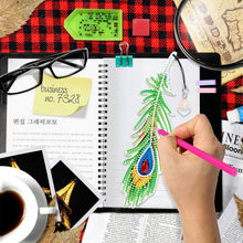 Load image into Gallery viewer, 6pcs Bookmark Student Gifts 5D DIY Feather Shape for Adults Kids (SQ201)