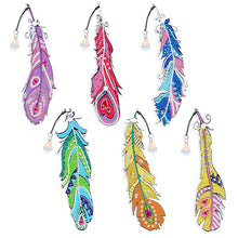 Load image into Gallery viewer, 6pcs Bookmark Student Gifts 5D DIY Feather Shape for Adults Kids (SQ202)