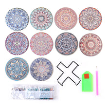 Load image into Gallery viewer, 10pcs DIY Coaster Diamond Painting Cup Cushion with Rack Home Decor (AA1131)