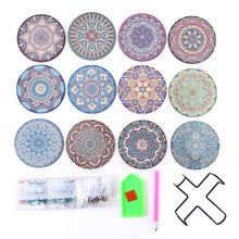 Load image into Gallery viewer, 12pcs DIY Coaster Diamond Painting Cup Cushion with Rack Home Decor (AA1132)