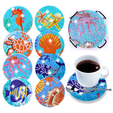 Load image into Gallery viewer, 8pcs DIY Coaster Diamond Painting Cup Cushion with Rack Home Decor (AA1136)