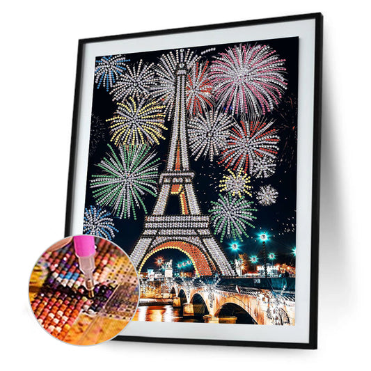 Diamond Painting - Partial Special Shaped - sunrise seaside castle (30*40CM)