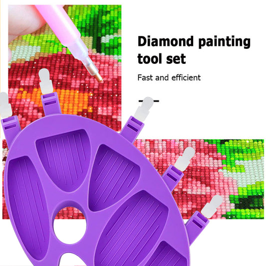 Large Bead Sorting Trays Plastic 5 Section Palm Bead Trays Kits (Purple)