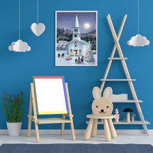 Load image into Gallery viewer, Diamond Painting - Full Round - Christmas Snow Church (30*40CM)
