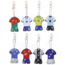 Load image into Gallery viewer, 8pcs 5D Diamond Painting Kit Keychain DIY Football Uniform Shape Hanging Pendant