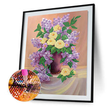 Load image into Gallery viewer, Diamond Painting - Partial Special Shaped - table top ornament violet vase (30*40CM)