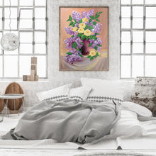 Load image into Gallery viewer, Diamond Painting - Partial Special Shaped - table top ornament violet vase (30*40CM)