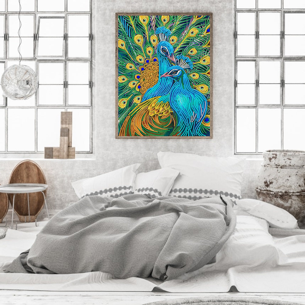 Diamond Painting - Partial Special Shaped - Peacock (30*40CM)