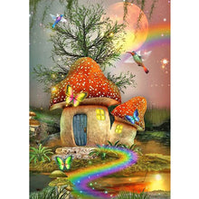 Load image into Gallery viewer, Diamond Painting - Full Round - Rainbow Butterfly Mushroom House (30*40CM)