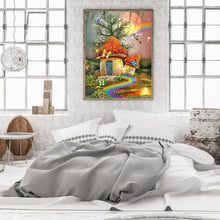 Load image into Gallery viewer, Diamond Painting - Full Round - Rainbow Butterfly Mushroom House (30*40CM)
