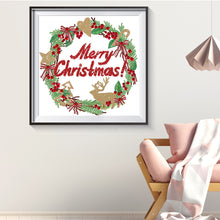 Load image into Gallery viewer, Diamond Painting - Partial Special Shaped - christmas wreath (30*30CM)