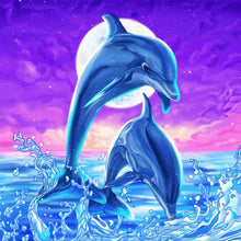 Load image into Gallery viewer, Diamond Painting - Full Round - jumping dolphin (30*30CM)