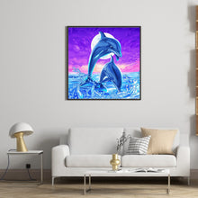 Load image into Gallery viewer, Diamond Painting - Full Round - jumping dolphin (30*30CM)