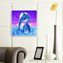 Load image into Gallery viewer, Diamond Painting - Full Round - jumping dolphin (30*30CM)