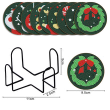 Load image into Gallery viewer, DIY Wood Coasters Set Christmas Style(BD607 9pcs 1Storage Rack Without cork mat)