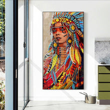 Load image into Gallery viewer, Diamond Painting - Partial Special Shaped - indian woman (30*50CM)