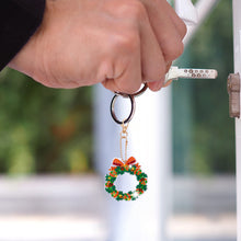 Load image into Gallery viewer, 5pcs Diamonds Painting Keychain Art Crafts DIY Christmas Key Ring for Xmas Decor