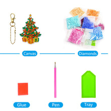Load image into Gallery viewer, 5pcs Diamonds Painting Keychain Art Crafts DIY Christmas Key Ring for Xmas Decor